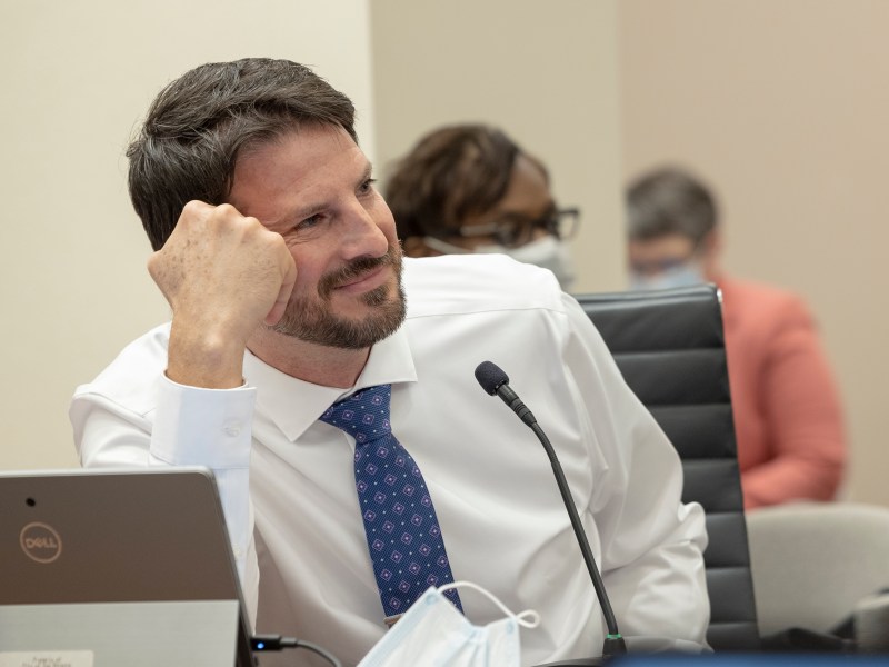 Former District 1 Councilman Mario Bravo listens during a city council meeting in 2021.