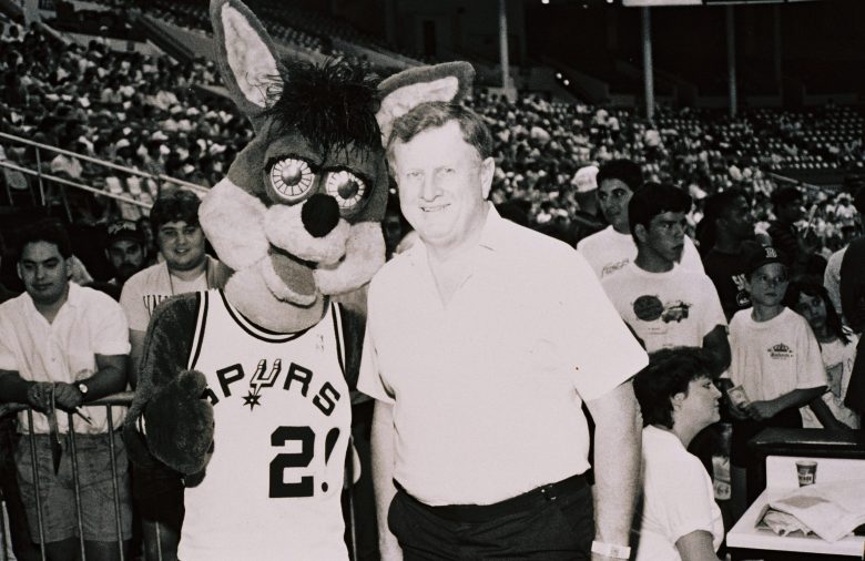 Red McCombs with the Spurs Coyote in 1973.