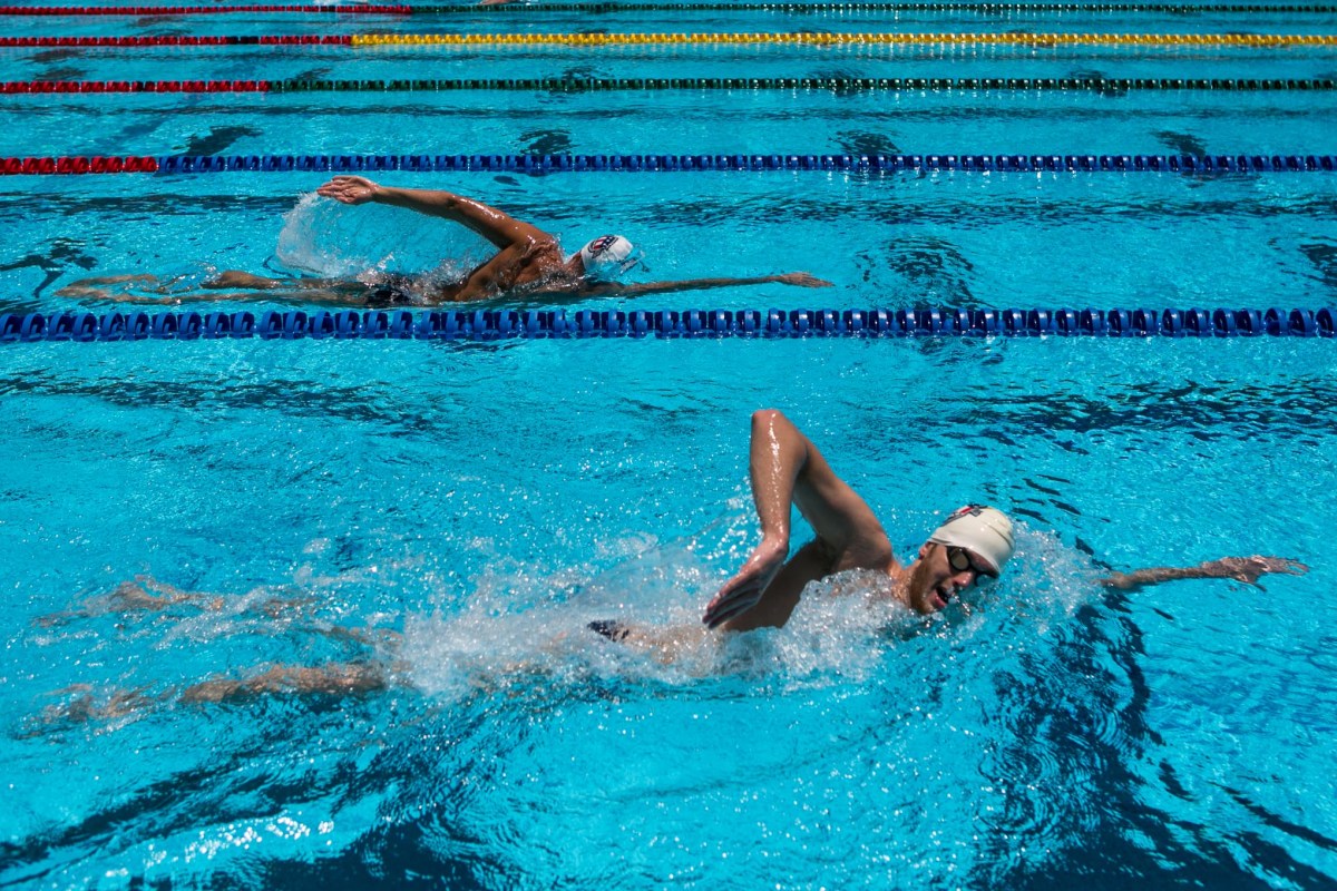 Kevin Cordes swims laps at the San Antonio Northside Natatorium.