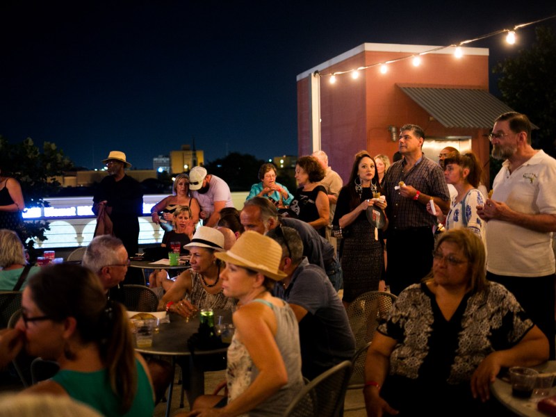 Dozens gathered on the roof of Artpace for the Artpace & KRTU Rooftop Jazz Concert Series. Photo by Kathryn Boyd-Batstone.