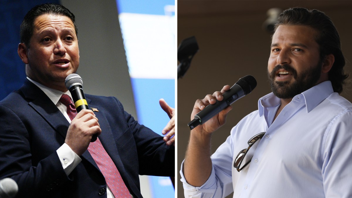 Incumbent Tony Gonzales, left, and online content creator Brandon Herrera, are in a run-off for Texas' 23rd Congressional District in the United States House of Representatives.