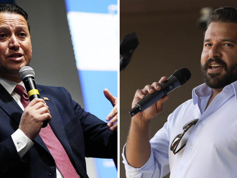 Incumbent Tony Gonzales, left, and online content creator Brandon Herrera, are in a run-off for Texas' 23rd Congressional District in the United States House of Representatives.