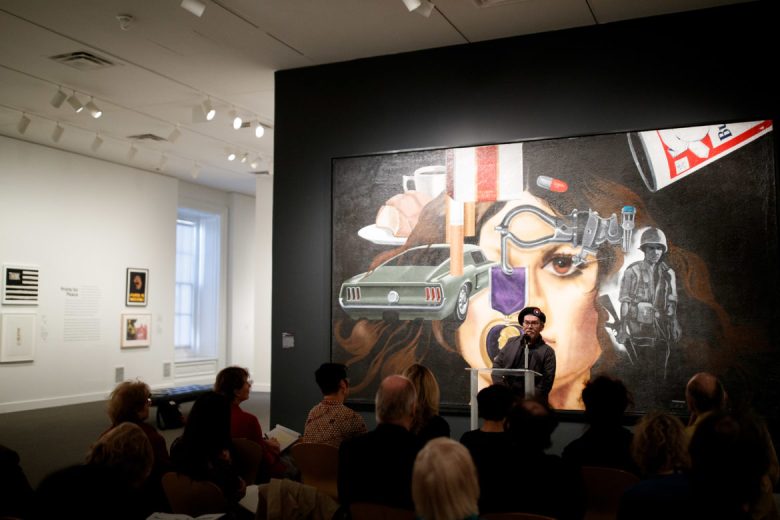 Jesse Treviño speaks during a press availability of the opening of the "Artists Respond: American Art and the Vietnam War, 1965-1975" show at the Smithsonian American Art Museum in Washington, D.C. on March 14 2019.