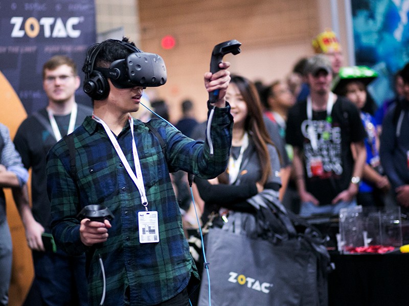 Zotac brought immersive virtual reality experience technology to PAX South. Photo by Kathryn Boyd-Batstone