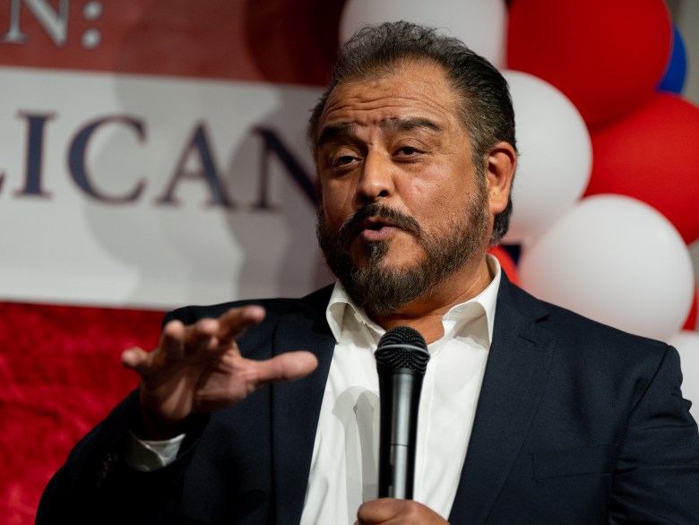 Frank Lopez Jr., candidate for Texas 23rd Congressional District, speaks during the Republican Party of Bexar County debate last week. 