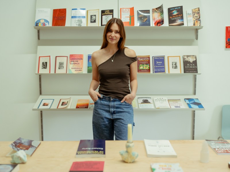 Jillian Shannon in her bookstore Neotopia Books in Midtown near San Pedro Springs Park.