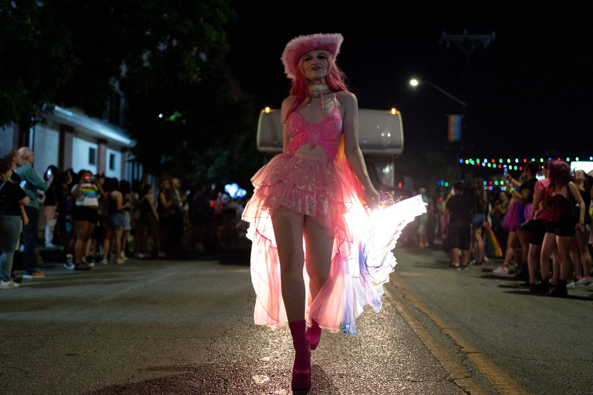 San Antonio Pride Parade participants march down Main Avenue last summer.