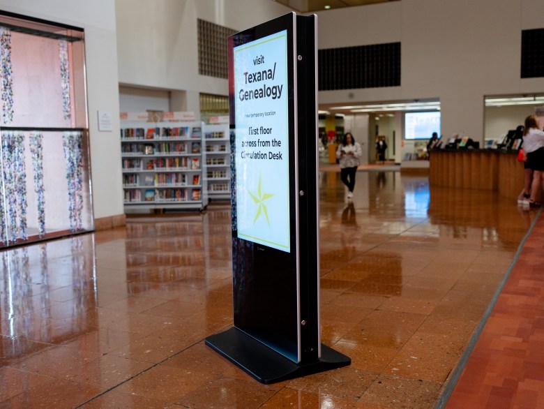 Some of the research materials are still accessible on the first floor or you can ask someone at the front desk for other materials. 