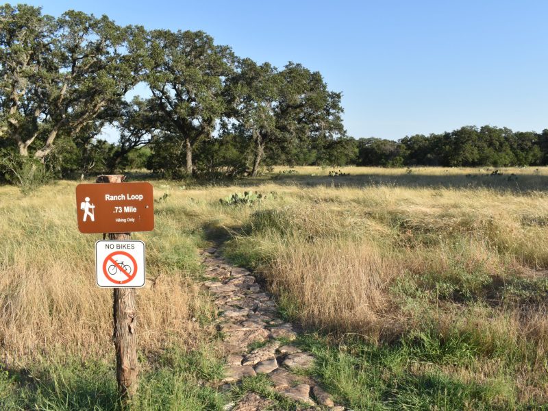 Ranch Loop is one of the hiking-only trails that cuts through oak savannahs and shaded woods at Classen-Steubing Ranch Park.