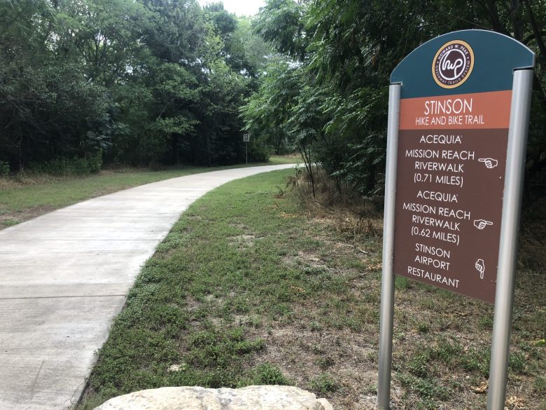 A trail marker highlights key points along the route.