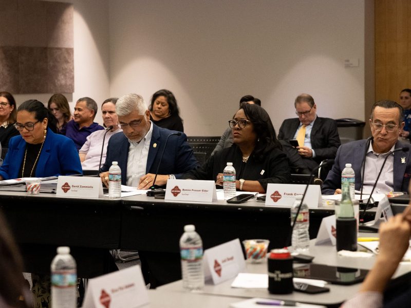 Members of the Charter Review Commission meet at the Central Public Library in May.