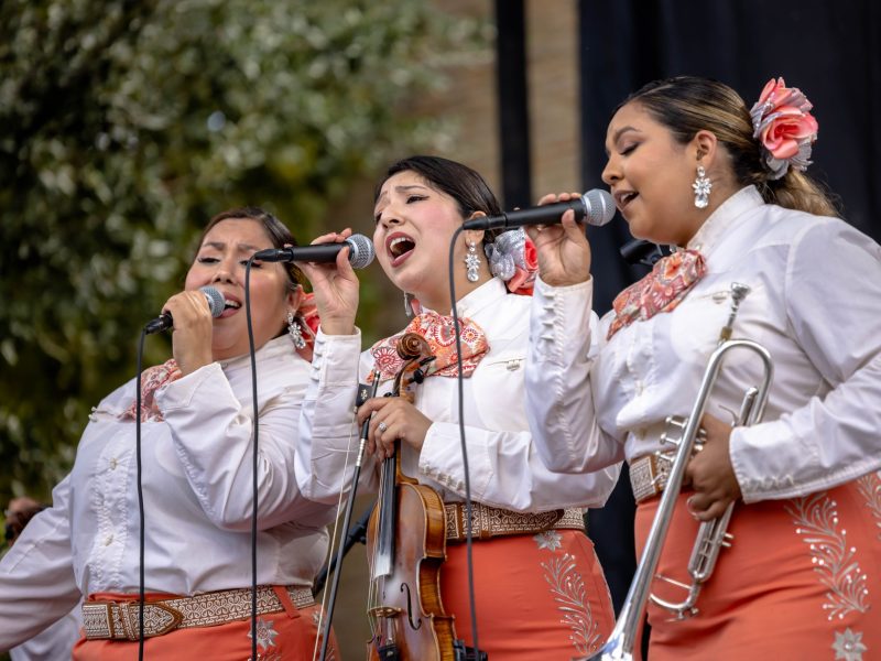 Musicians with Mariachi Las Alteñas perform during day two of Muertos Fest at Hemisfair on Sunday October 24, 2021.