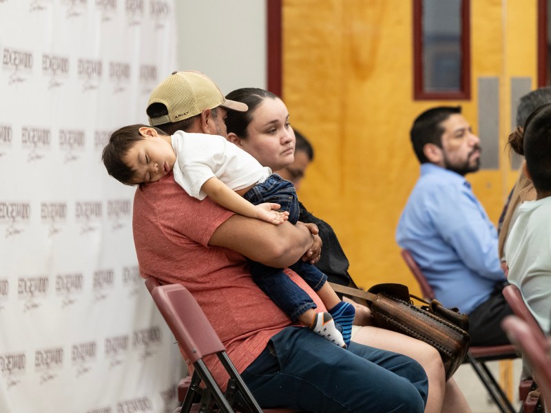 Parents, teachers and students listen during a discussion about the recommendation to close two schools during a board workshop Tuesday.