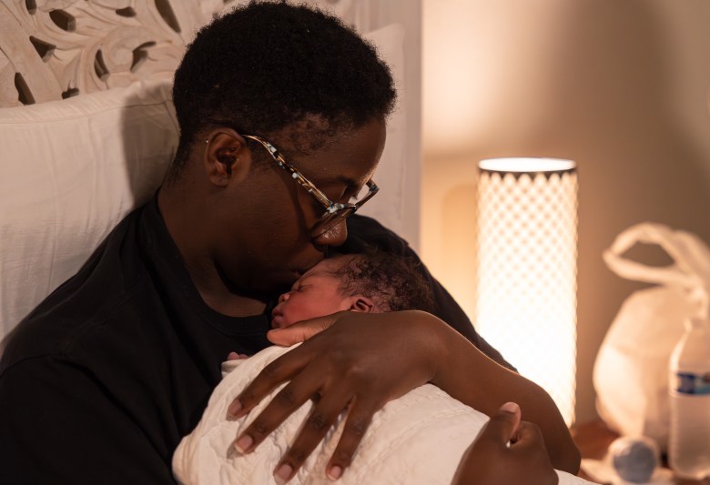 Genise Head holds her healthy newborn son, and first child Tuesday after a successful delivery at San Antonio Nurse Midwife birthing center.