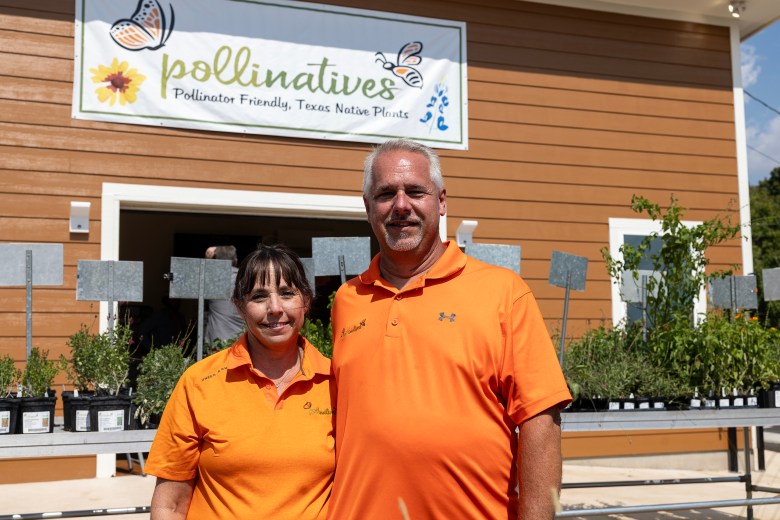 Melanie and Donald Gerber opened Pollinatives nursery in Converse, Tuesday. After many days of putting out food for a hummingbird in their backyard, Donald realized he could plant native pollinators and keep the hummingbird satisfied naturally.