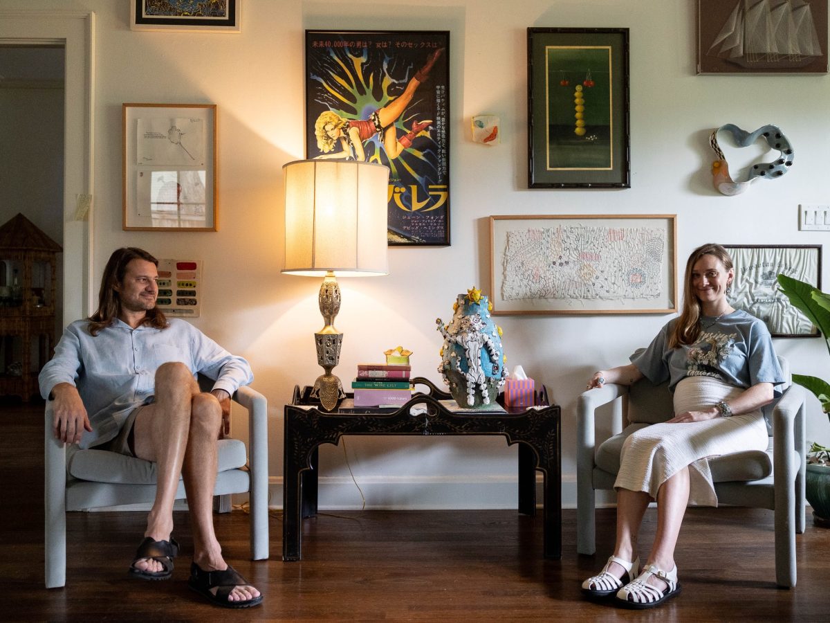 Dani Becknell (right) lives in Monte Vista with her husband Charles “Chooch” McNab. Their home is adorned with family heirlooms, art collected from around the world and art crafted by their hands.