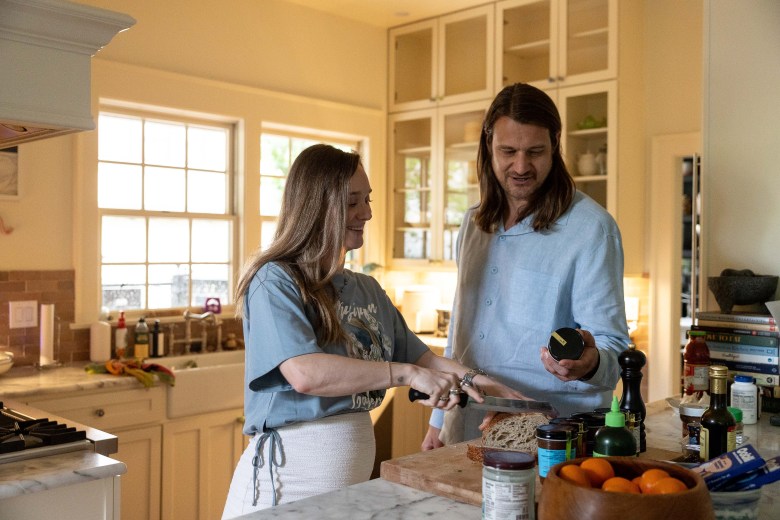 Dani Becknell (left) and her husband Charles “Chooch” McNab say that living in their 100 year old Monte Vista home is an ongoing project and full of architectural surprises.