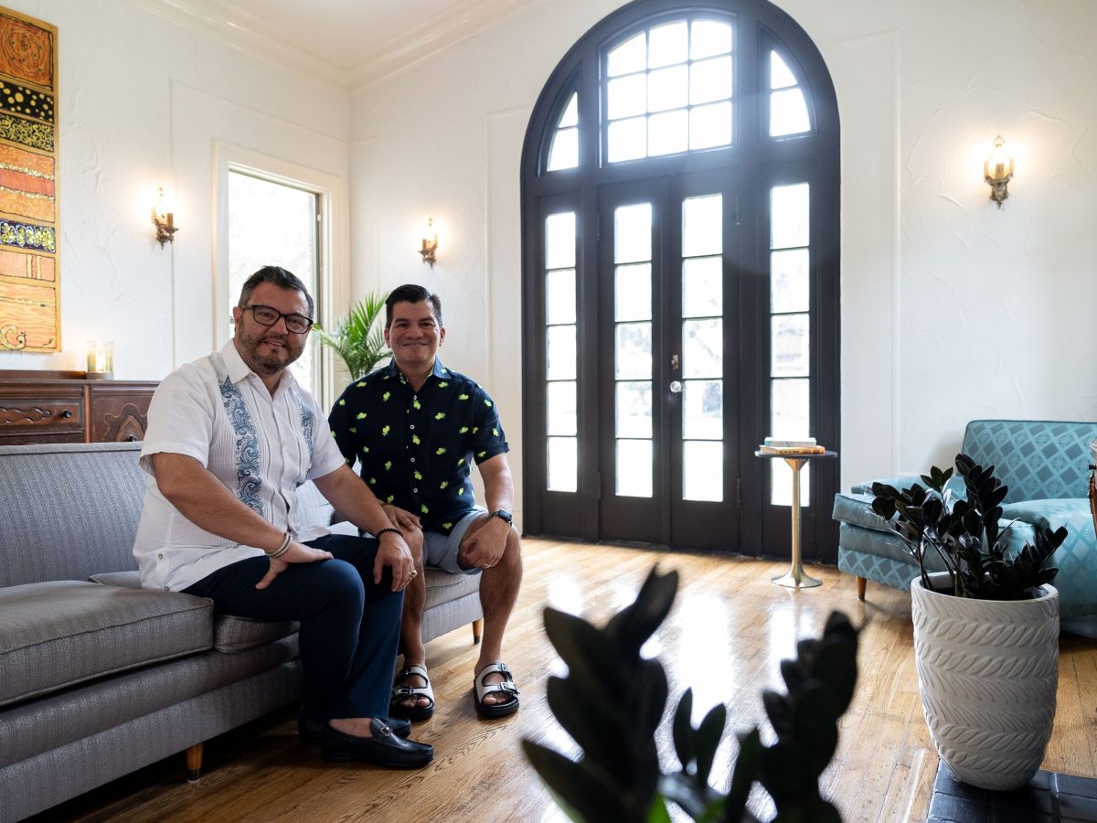 Jacob Valenzuela (left) and Edward Benavides recently moved into their home after a few months of interior renovations. This 98-year-old home previously belonged to Valenzuela’s great aunt and uncle who purchased the home in 1961.