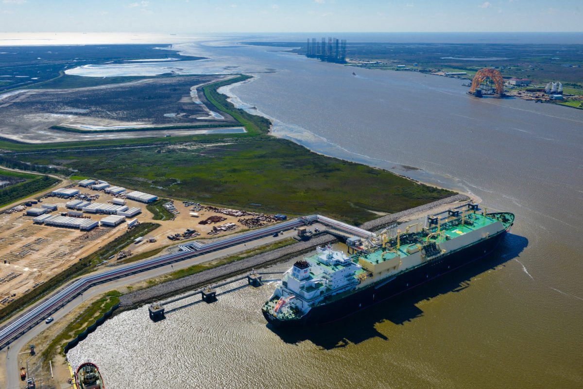 Zachry Holdings, separate from Zachry Consrtuction, is seeking a "structured exit" from its partnership to build a $10 billion liquified natural gas terminal in Sabine Pass, seen in this aerial photograph.