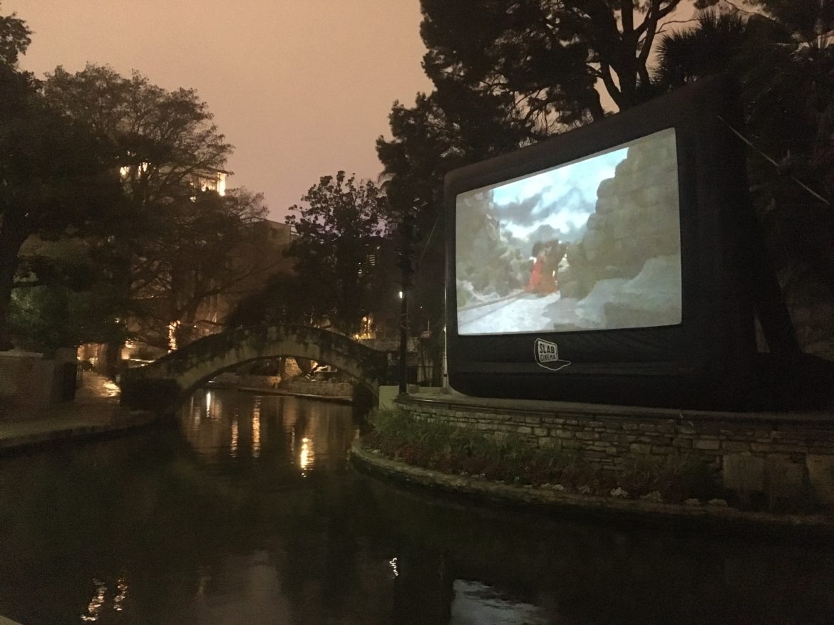 Slab Cinema screens a movie at Arneson River Theatre.