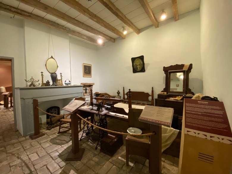 A display reproduces an 1860s-era bedroom inside the Republic of the Rio Grande Museum, housed inside the onetime capitol building of the republic.