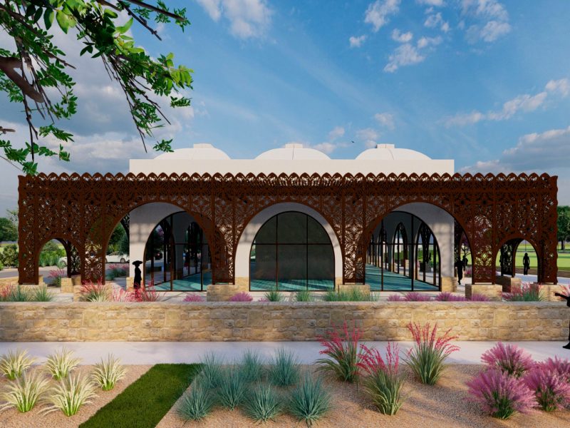 A design rendering of the World Heritage Center to be constructed at Mission Marquee Plaza.