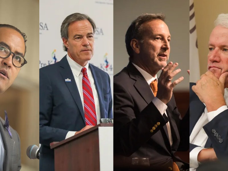 From left: Former U.S. Rep. Will Hurd, former Texas House Speaker Joe Straus, former Ambassador Tony Garza and state Rep. Lyle Larson