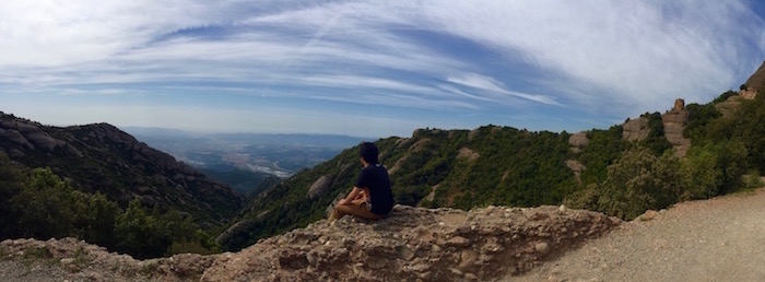 Antonio Frietze sits at Montserrat in Catalonia, Spain. Photo by Antonio Frietze.