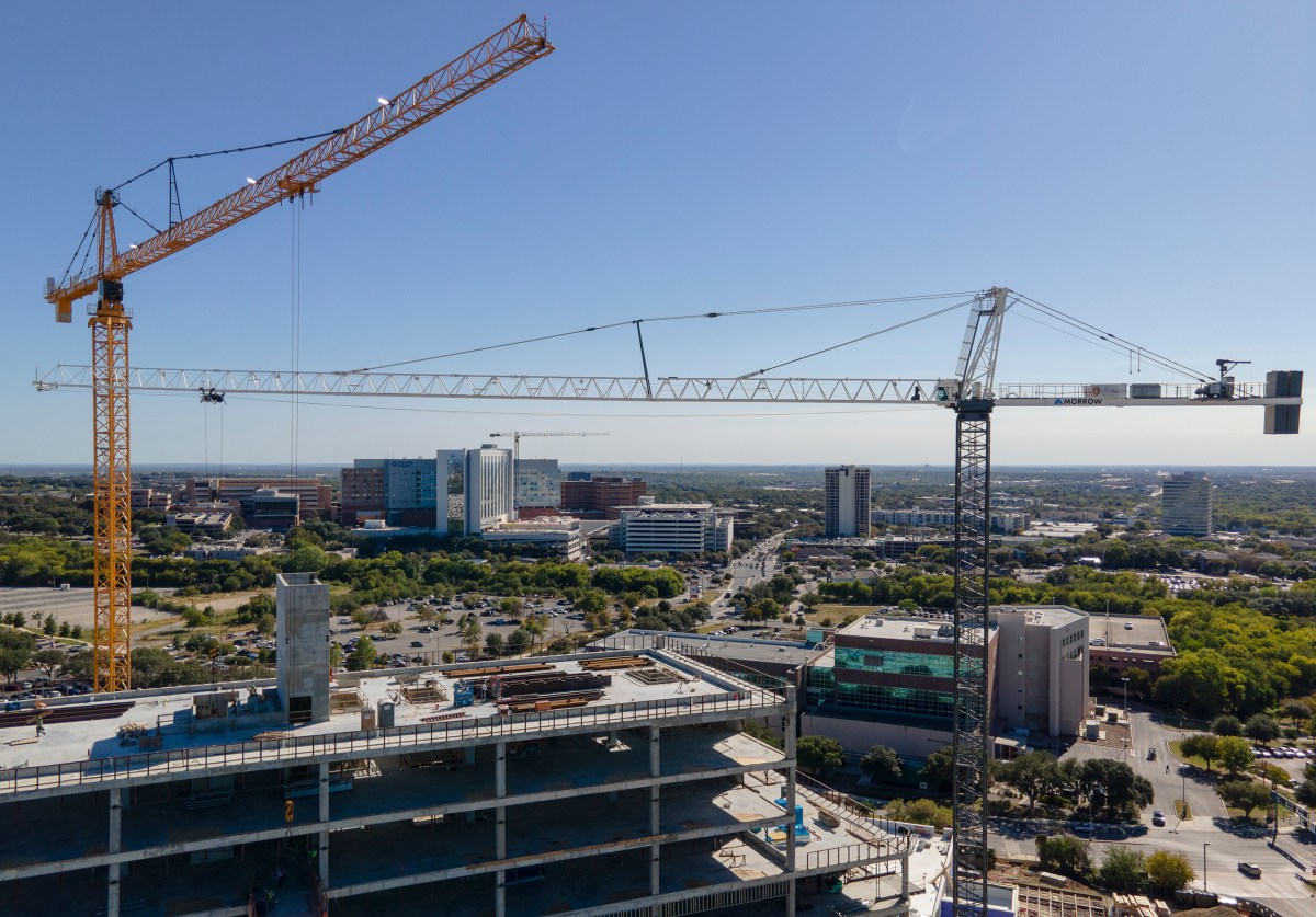 Construction continues on UT Health San Antonio’s Multispecialty and Research hospital at the South Texas Medical Center on Wednesday.