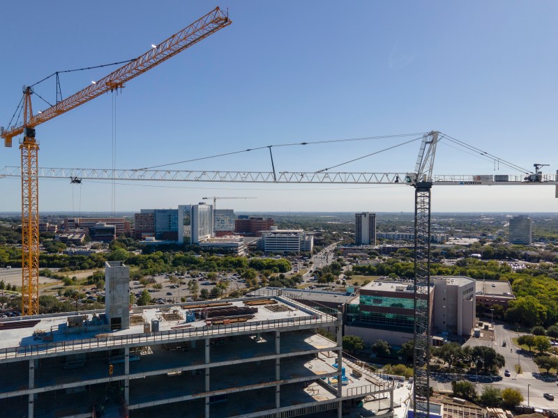 Construction continues on UT Health San Antonio’s Multispecialty and Research hospital at the South Texas Medical Center on Wednesday.