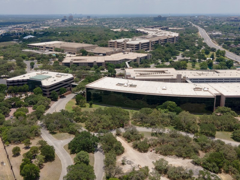 USAA’s headquarters is seen on Thursday.