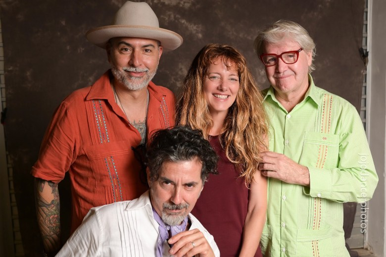 San-Havana Artists Group Ricky Armendariz, Anthony Garcia and Gary Sweeney with project lead Angela Martinez taken at Habana Espacios Creativos art show.