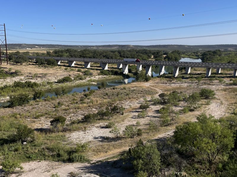 The Llano River, a tributary of the Colorado River, passes through the Hill Country town of Junction.