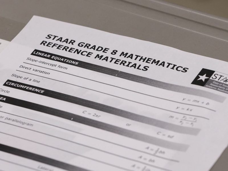 The STAAR exam is the state standardized test students must pass to advance to the next grade level.