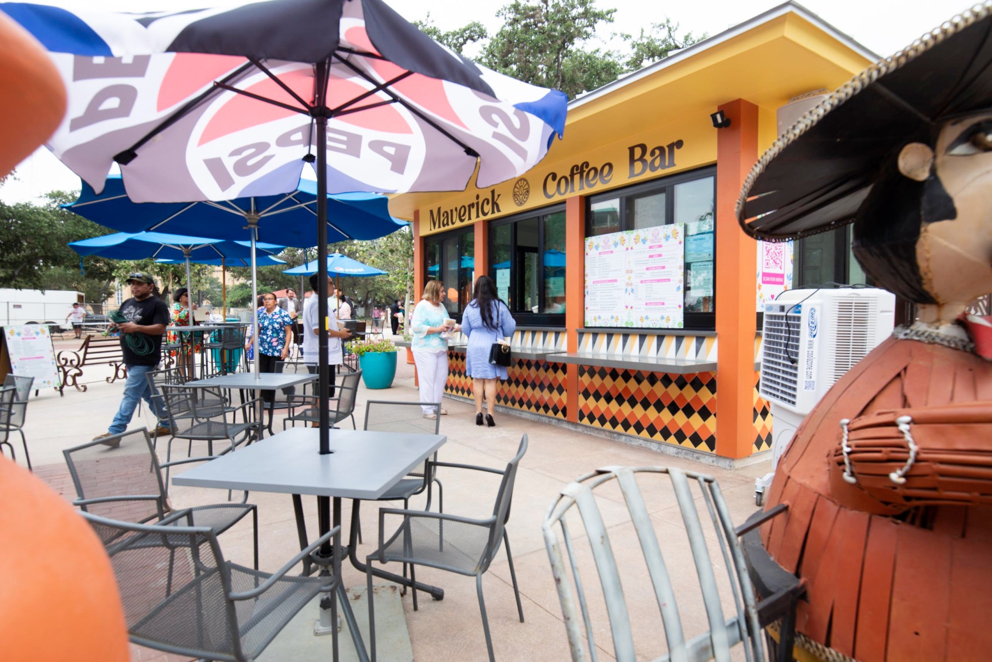 Maverick Coffee Bar at La Villita is now open at the historic and updated Maverick Plaza.