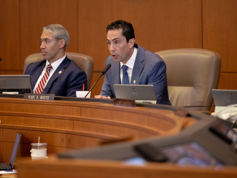 Councilman Marc Whyte (D10) during a presentation to San Antonio City Council on recommended funding for the $500,000 reproductive justice budget item.