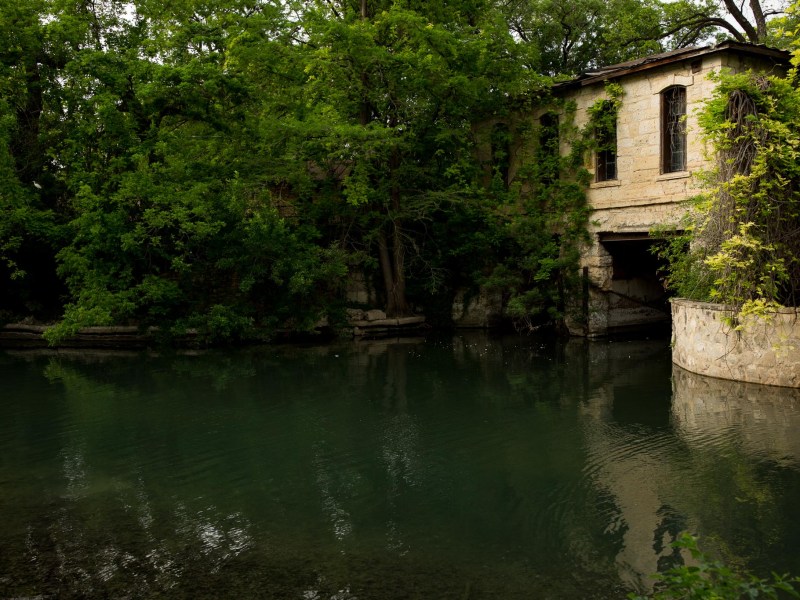 Lambert Beach is overlooked by the historic pump house. Photo by Scott Ball.