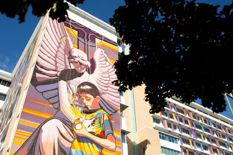 Spirit of Healing mural by local artist Jesse Trevino is a prominent feature to the Children's Hospital of San Antonio.