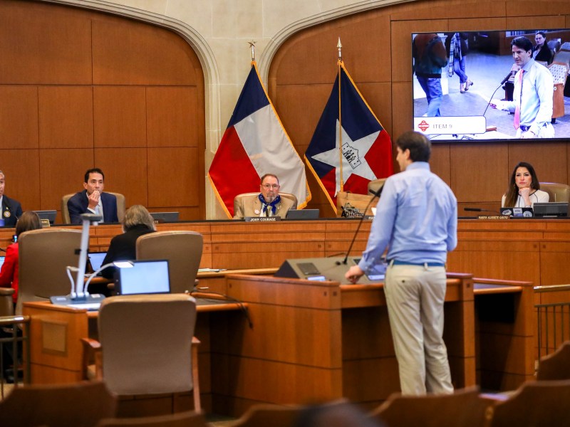 Mario Bravo, a former councilman, delivers an address with a skeptical eye towards a code of conduct policy for City Councilmembers.