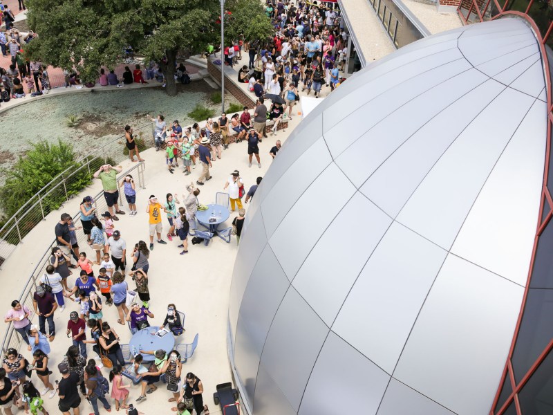 Thousands of visitors arrive at the Scobee Planetarium at San Antonio College to view the 2017 solar eclipse. Economists are using data from 2017 to gauge the economy boost this year's total eclipse could bring to Texas.