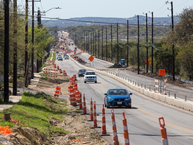 Construction along Hausman Road stretches a long distance. Photo by Scott Ball.