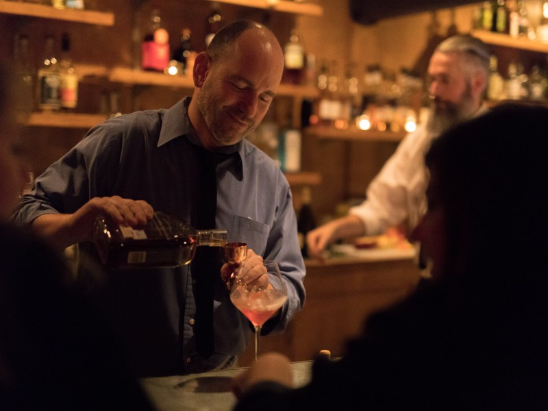 Olaf Harmel concocts the Modernist Cup in front of patrons at his bar, The Modernist, which will host a guest bartender event during the inaugural Third Coast Cocktail Summit.