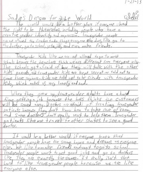 Sadie Croft's letter to President Barack Obama. Courtesy image.