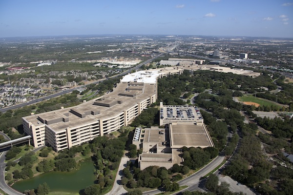 USAA headquarters in San Antonio. If stood on end, it would be 300 stories tall, three times the height of the Empire State Building. Photo courtesy of USAA.