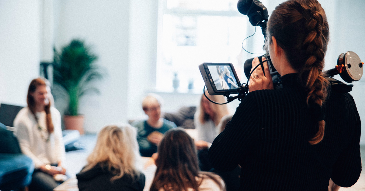 Person filming meeting